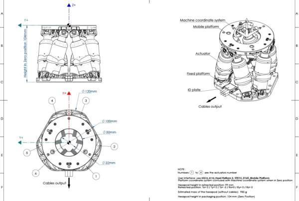 Plans 2D SOLANO hexapod